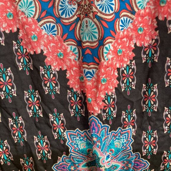 Tolani Collection Women's Flowy‎ Boho Multicolor Soft Indian Cotton Dress Size L - Picture 12 of 13